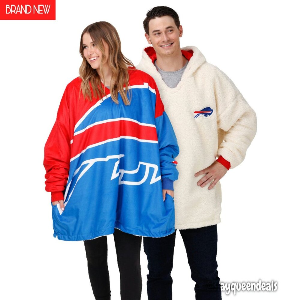 Reversible Oversized Sherpa Hoodie One Size Fits All Polyester